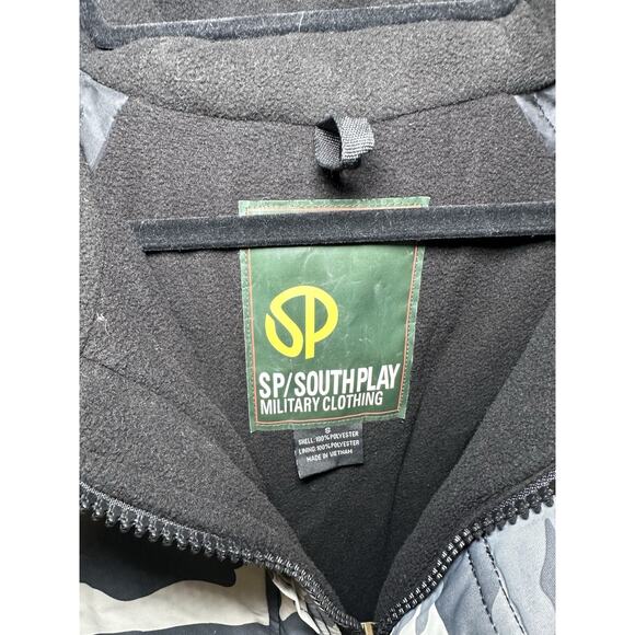 SP Southplay Military Camo Jacket Men’s Small Hooded Puffer Coat Winter Warm - Picture 2 of 12